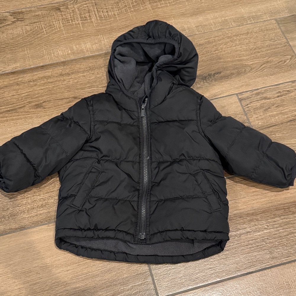 Old Navy Kids Black Quilted Puffer Coat